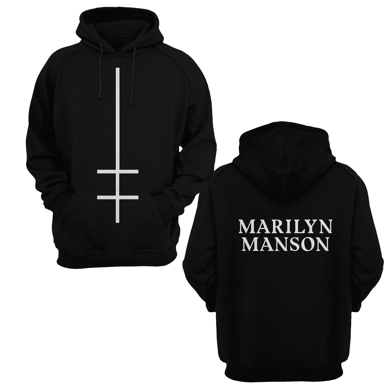 Marilyn Manson Unisex Zipped Hoodie Cross Logo